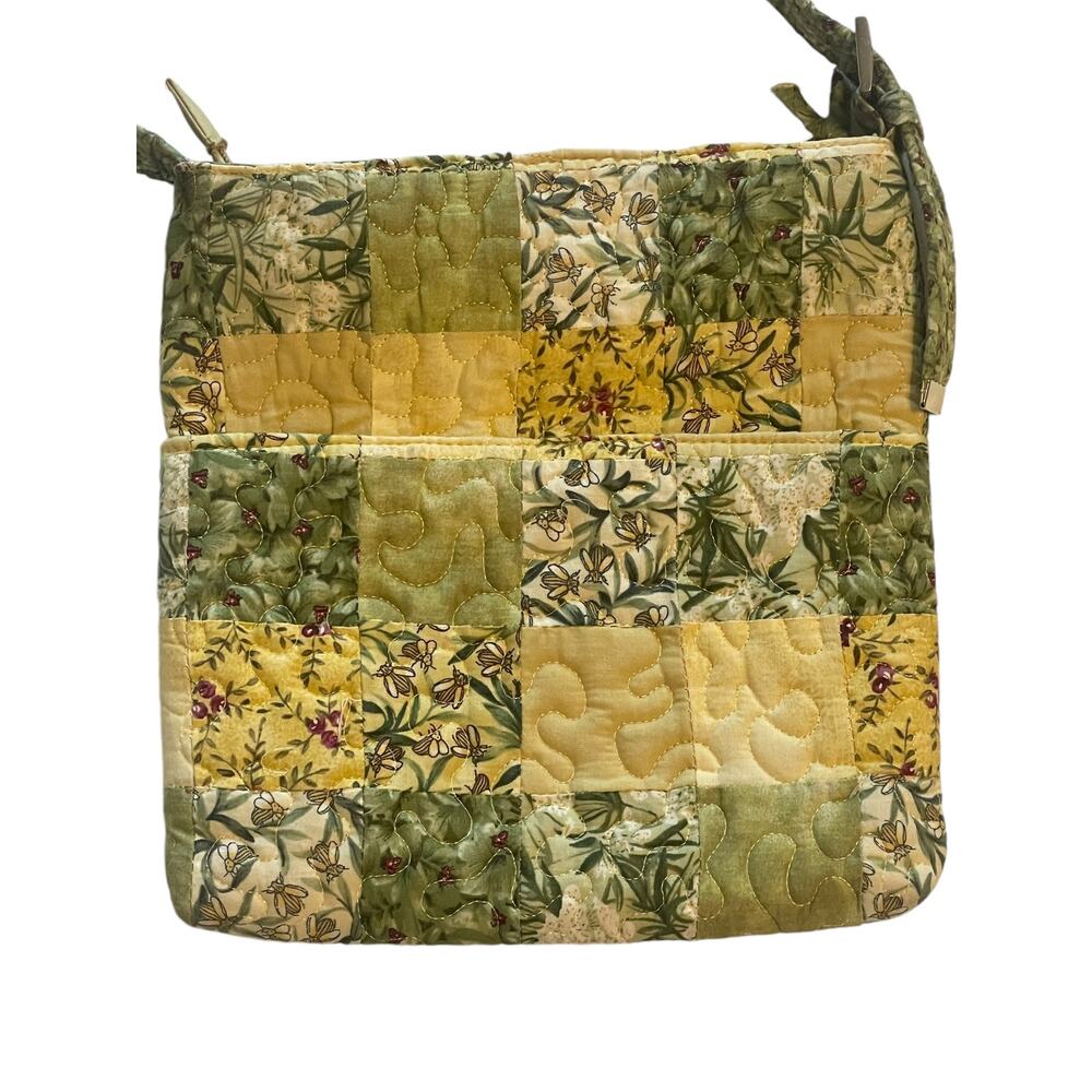 Donna Sharp Patchwork Crossbody Bag Yellow & Gree… - image 4